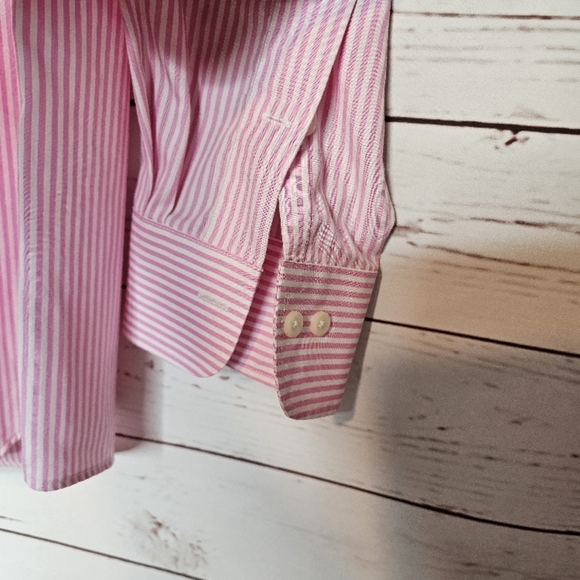 Lauren Ralph Lauren Slim Fit Pink Striped Dress Shirt - Picture 6 of 13